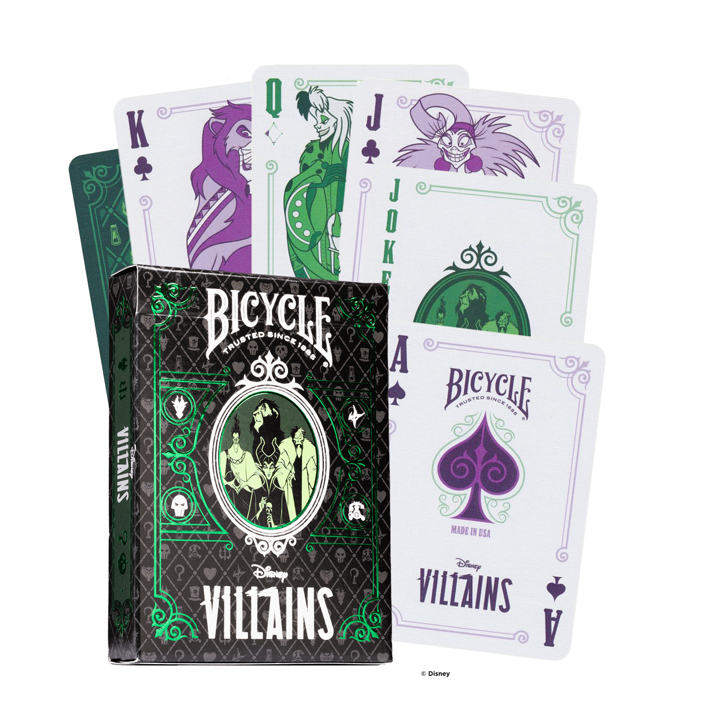 Disney Villains Green Playing Cards